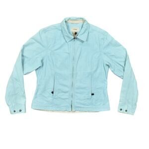 L.L. Bean Women's Medium Blue Cotton Jacket M AJW Full Zip Faded Color